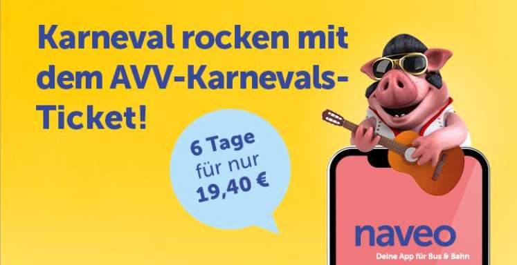 [Lokal Städteregion Aachen | AVV | Naveo] AVV Karnevalsticket - 6 Tage für 19,40 € (16.02-21.02) im ganzen AVV-Netz fahren