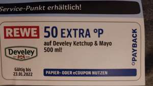 REWE 50 EXTRA °Payback Punkte auf Develey Ketchup & Mayo 500 ml!