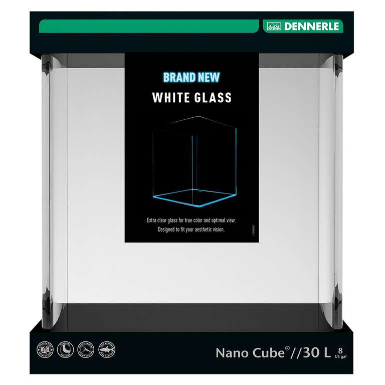 [ Olibetta ] Dennerle NanoCube Aquarium | Weißglas | 30L | B x H x T 30 x 35 x 30 cm | kein Set - nur Becken