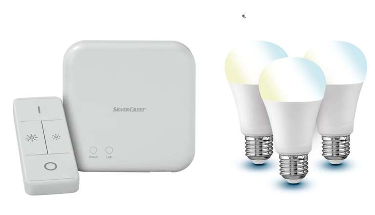 LIDL LIVARNO home Zigbee Smart Home Starter Kit, mit Gateway und 3 Leuchtmittel