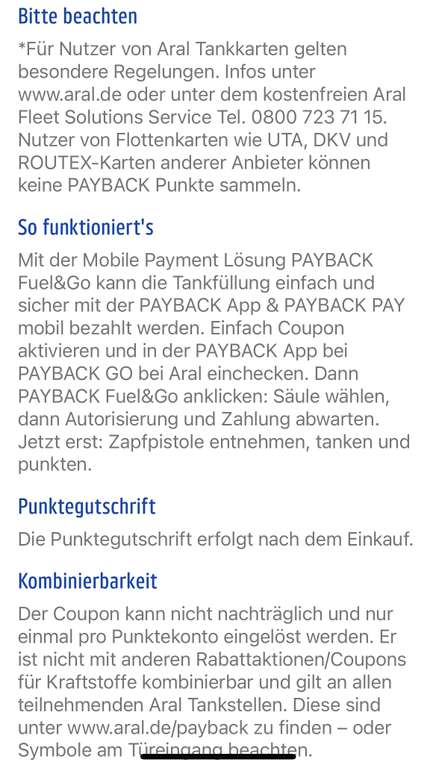 [Payback / personalisiert] Aral Fuel&Go 100 Extra Punkte bei mobiler Zahlung