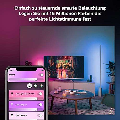 [PRIME] Philips Hue White & Col. Amb. LED Stehleuchte Signe in silber