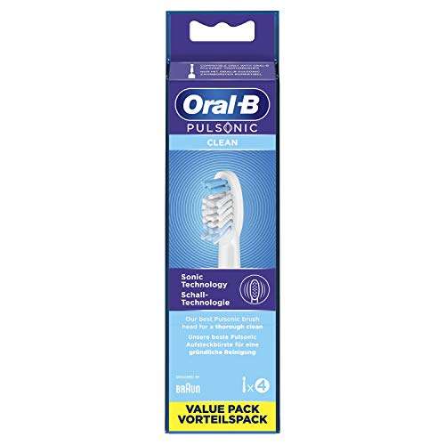 [Prime Spar-Abo] Oral-B Pulsonic Clean Aufsteckbürsten für Schallzahnbürsten, 4 Stück