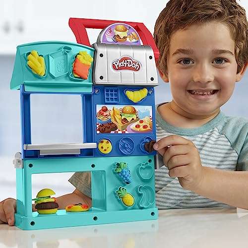 Play-Doh Kitchen Creations Play-Doh Buntes Restaurant, 2-seitiges Küchenspielset, Play-Doh Set für Mädchen und Jungen, Small