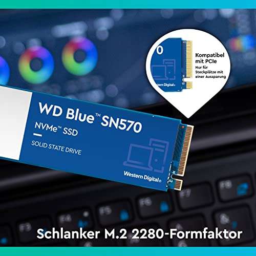 WD Blue SN570 NVMe SSD intern 2 TB (Amazon.de)