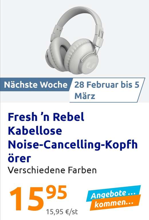Fresh ’n Rebel Kabellose Noise-Cancelling-Kopfhörer von 28.02 bis 05.03. bei Action offline im Angebot