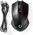 Nedis Dual RGB Gaming Maus Wireless & Kabelgebunden Mouse Einstellbar DPI bis 10K