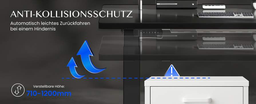 FLEXISPOT E300-BIG Höhenverstellbares Schreibtischgestell – Dualmotor, 300 Kg Tragkraft, Für Große Tischplatten Bis 200 Cm