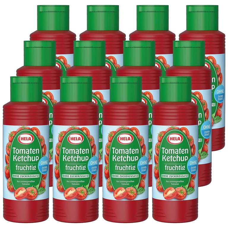 [MHD 30.04.] 12x 300ml Hela Tomaten Ketchup fruchtig ohne Zuckerzusatz (~83 Cent pro Flasche)