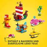 LEGO 11018 Classic Kreativer Meeresspaß, Kreativ-Set mit Bausteinen für Kinder ab 4 Jahre mit Wal, Schilldkröte und Seepferdchen (Prime/MM S