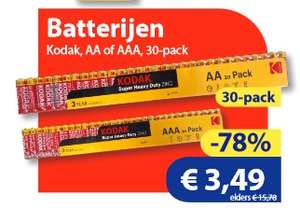 (Medikamente Die Grenze) Offline Filialangebot Grenzregion Niederlande: KODAK Batterien AA oder AAA 30er Pack für 3,49€