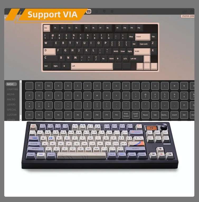Zuoya GMK87 Mechanische Tastatur Kit | VIA support | Bluetooth-/Funk-/Kabelverbindung | ANSI