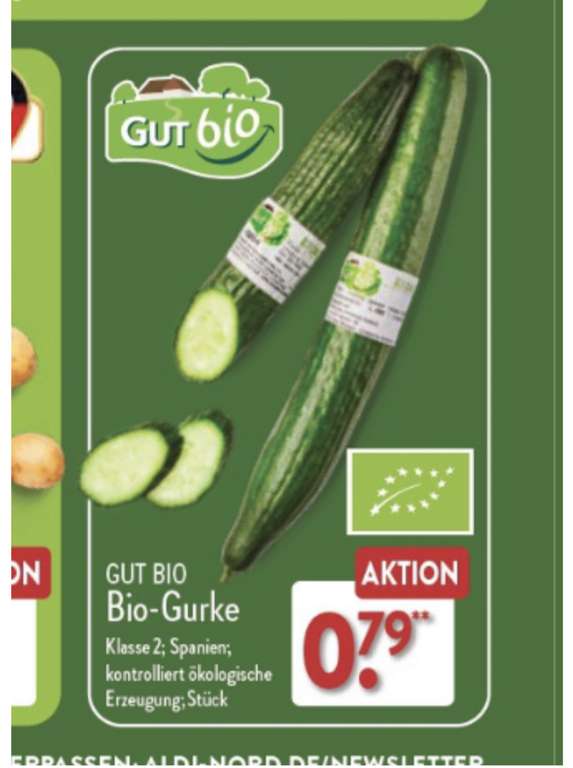 Bio-Gurke für 0,79€ bei Aldi Nord ab Montag, 17.04.