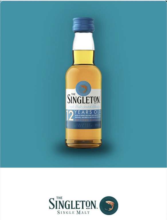 Gratis 50 ml Flasche "The Singleton of Dufftown 12 Jahre alt Single Malt Scotch Whiskey", erhalten