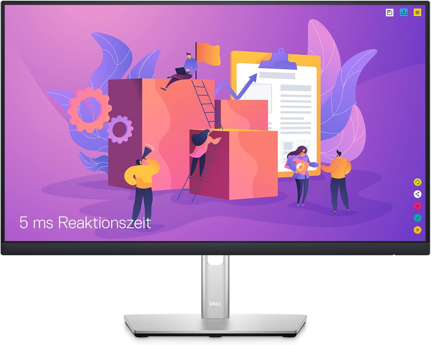 Dell P2422H 24" Monitor - IPS, FHD, Pivot-Funktion - 99% sRGB USB-Hub 4x 3.2 Gen 1, HDMI, DisplayPort, VGA, Vesa 100x100 - refurbished