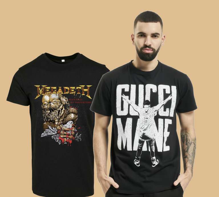Zalando: Bandshirts/ Merch ab 11,50 € + zzgl. Versand, z.B. Gucci Mane oder Megadeth