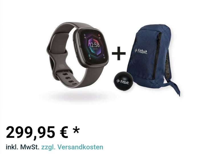 [veepee] Fitbit Sense 2, Versa 4, Inspire 3 mit 20% Rabatt + 6 Monate Fitbit Premium, Rucksack und Antistressball