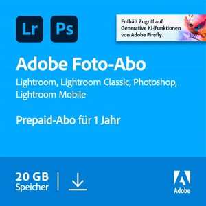 Adobe Creative Cloud Foto-Abo | 1 Jahr | 20GB | PC/Mac