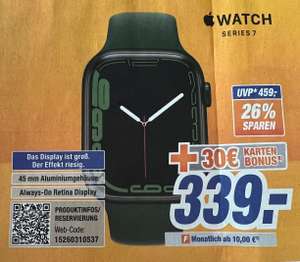 *Lokal Expert Bening* Apple Watch Series 7 GPS, 45mm Aluminiumgehäuse, mit Sportarmband, Grün