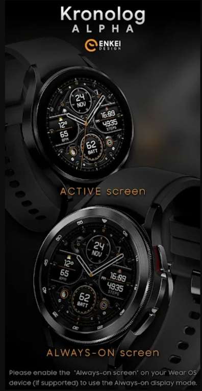 (Google Play Store) Kronolog Alpha - watch face (WearOS Watchface, hybrid)