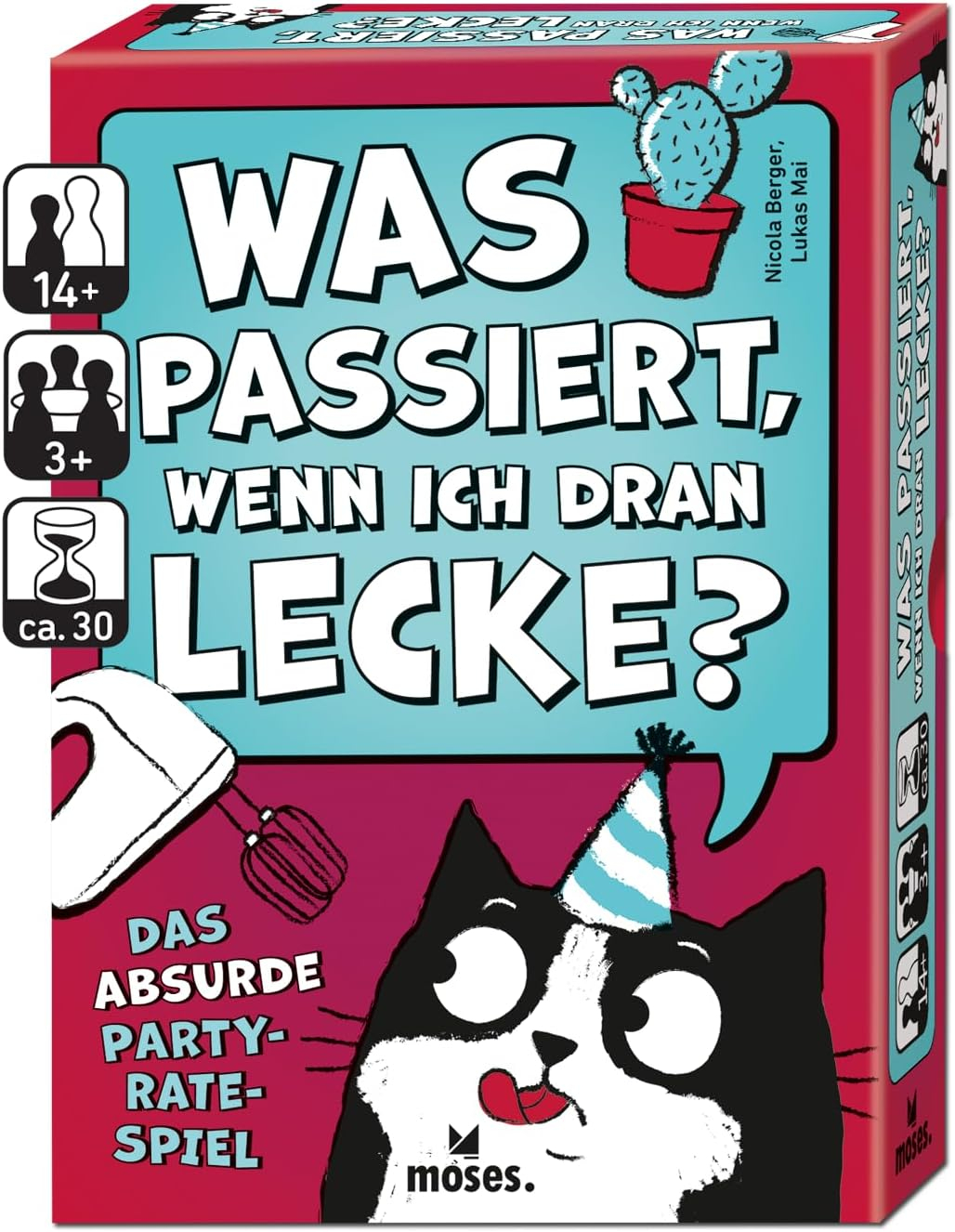 Moses. Was passiert, wenn ich dran lecke? - Absurdes Party-Ratespiel [Prime] | BGG 6,5/10 | 3 - 8 Spielende