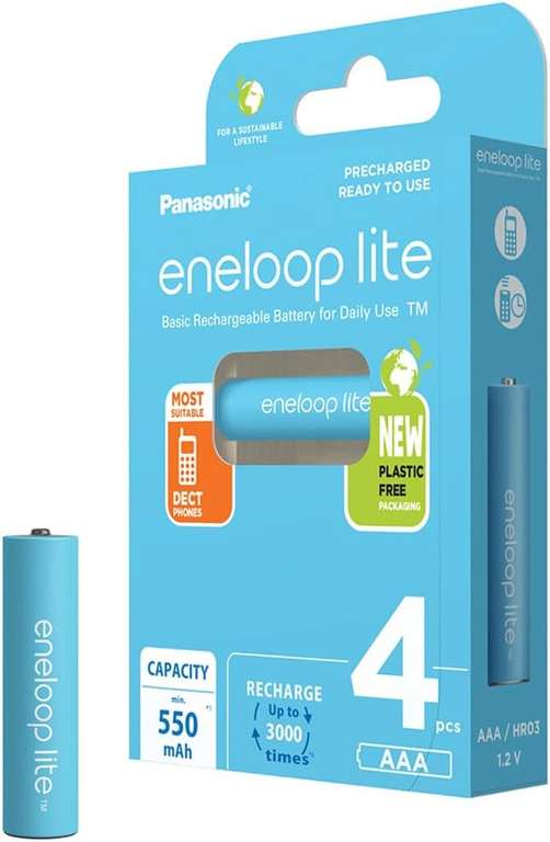 Panasonic eneloop pro, Ni-MH Akku, AA/Mignon, 4er-Pack, min. 2500 mAh/ eneloop lite AA&AAA 4 St 6€/ SmartPlus 14€ (Prime/MM S Abh)
