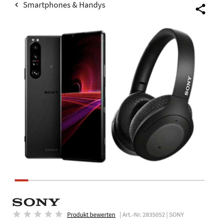 Sony Xperia 1 III zum Bestpreis + Sony WH-H910N Kopfhörer