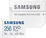 [Otto UP Plus ] Samsung EVO Plus 256GB microSDXC Full HD & 4K UHD inkl. SD-Adapter Speicherkarte (256 GB, UHS Class 10, 130 MB/s)