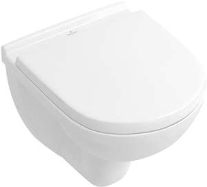 Villeroy & Boch O.novo Combi-Pack mit Tiefspül-Wand-WC Compact L:49xB:36cm weiß mit WC-Sitz mit Absenkautomatik 5688H101