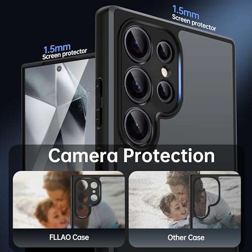 FLLAO EU - Matt Handyhülle für Samsung Galaxy S24 Ultra Hülle mit Kameraschutz, durchsichtig[Amazon Prime]