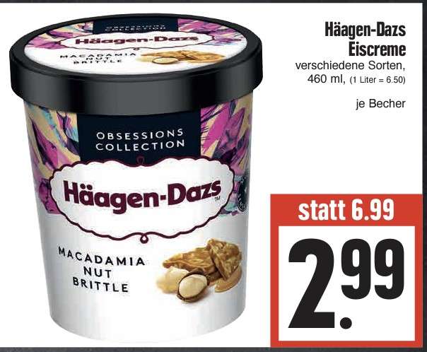 Lokal Edeka / Marktkauf Hessen Häagen Dazs verschiedene Sorten, je 420/460 ml ab 08.05.2023 für 2,99€