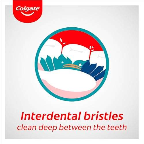 Colgate Zahnbürste Extra Clean, 3 Stück – mittelharte Borsten – Zahnreinigung mit integriertem Zungenreiniger [PRIME/Sparabo Füllartikel]