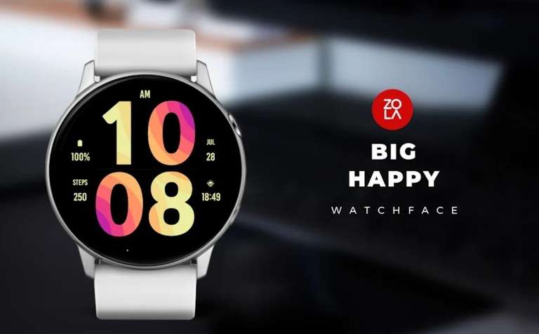 (Google Play Store) Big Happy Watch Face (WearOS Watchface, digital)