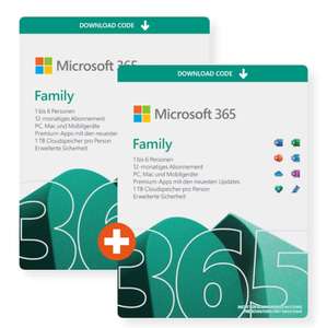 Microsoft 365 Family (24 Monate) für eff. 4,13 Euro pro Monat