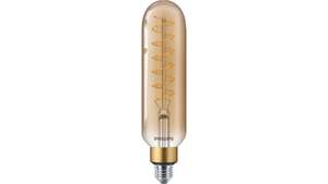 Philips LED Lampe E27 Röhrenform T65, gold, Extra-Warmweiß, 470 Lumen, 1800 K