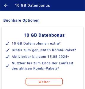 ALDI TALK 10 GB App Bonus für Kombipakete