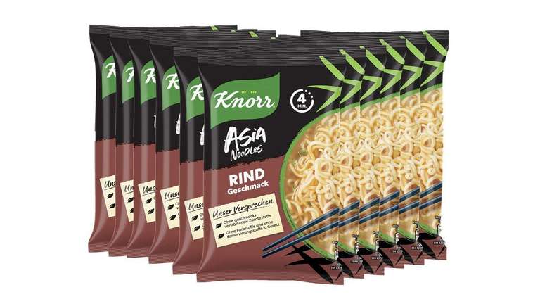 Knorr ASIA Noodles Express Rind, 11er Pack (11 x 68 g) [Spar-Abo / Prime]