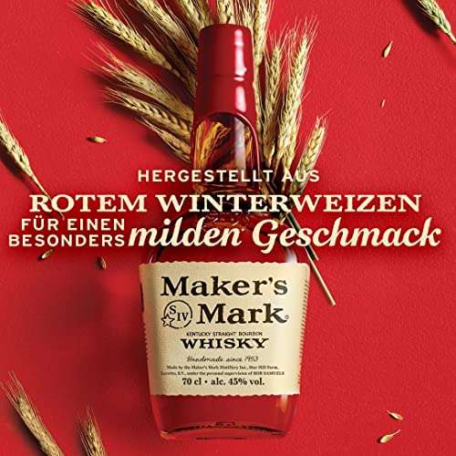 (Prime) Maker's Mark | handgemachter Kentucky Straight Bourbon Whisky | 45% Vol | 1x 700ml