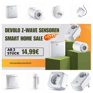 Devolo Home Control Aktion 3 für 44,97€ z.B. Rauchmelder, Heizkörperthermostat und Unterputz Schalter