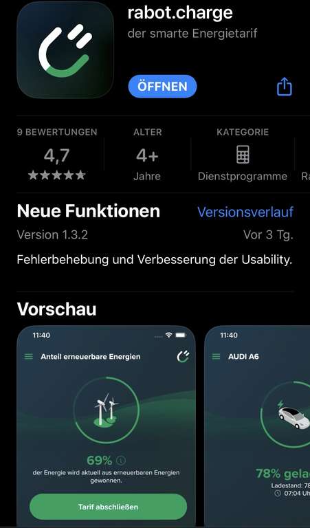 Öko Strom ca. 40 Cent kWh (variabel unter Strompreisbremse) Rabot Charge GmbH Hamburg startup Tarif Anbieter