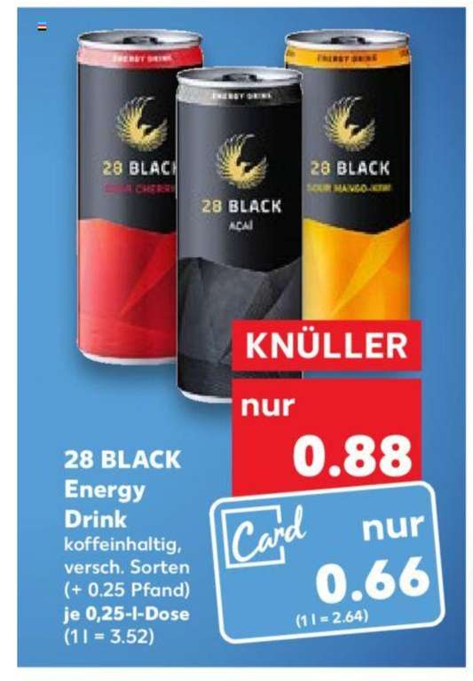 28 Black Schwarze Dose Energy Drink. Kaufland Bundesweit. Bestpreis mit der Kaufland Card