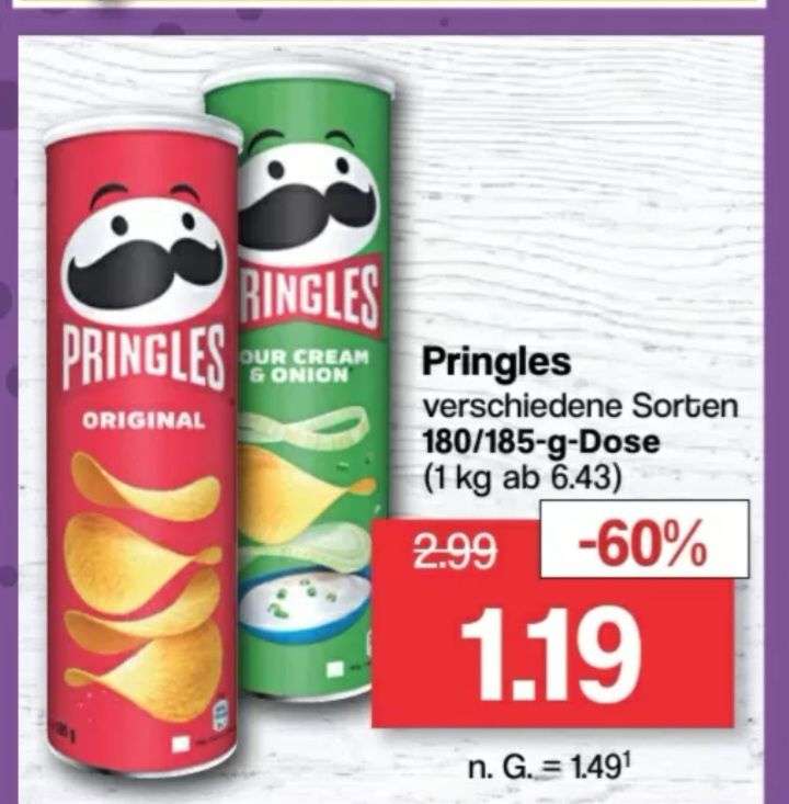 Famila Nord-West: Pringles in verschiedenen Geschmacksrichtungen / je 185g oder 180g Dose/ab 09.01.23