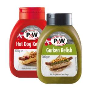Hit: P&W, dänischer Hot Dog Ketchup oder Gurken Relish in der 275g/300g Flasche ab 18.04