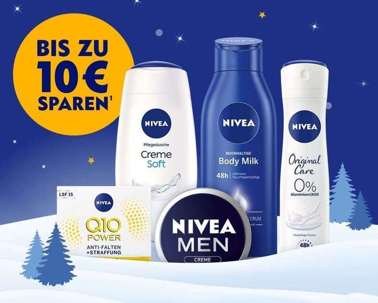 [REWE] 10€ Rabatt für den Kauf von Nivea Produkten im Wert von mind. 15€ [Kassenfehler]