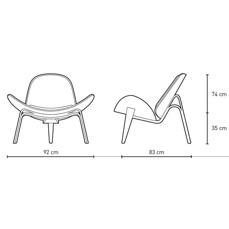 Carl Hansen CH07 Shell Chair, Leder, weißgeölte Eiche, Design: Hans J. Wegner