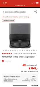 Roborock S8 Pro Ultra effektiv für 1289€ [Payback + Payback Kreditkarte]