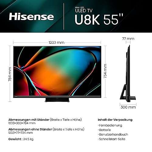 Hisense Mini Hisense 55U8KQ Mini LED 4K 55zoll / mit Cashback für 761,56 Euro möglich