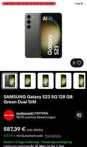 Ebay Media Markt Samsung Galaxy S23 u.a (100€ Ankaufsbonus + Restwert + Gutscheinrabatt)