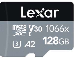 Lexar Professional 1066x Micro SD Karte 128GB, Speicherkarte microSDXC UHS-I SILVER Serie, Enthält SD-Adapter, Bis Zu 160MB/s
