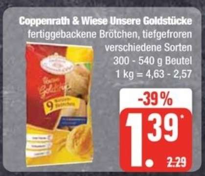 Coppenrath & Wiese Brötchen versch. Sorten für 0,39 € pro Beutel (Angebot + Coupon) [Edeka Nord] - Freebie möglich!